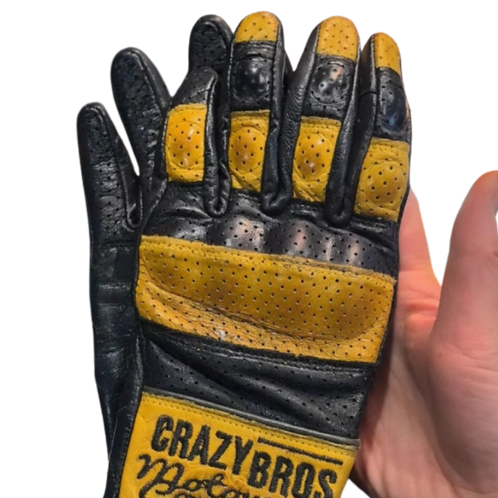 CrazyBros Ziegenleder Motorrad Handschuhe