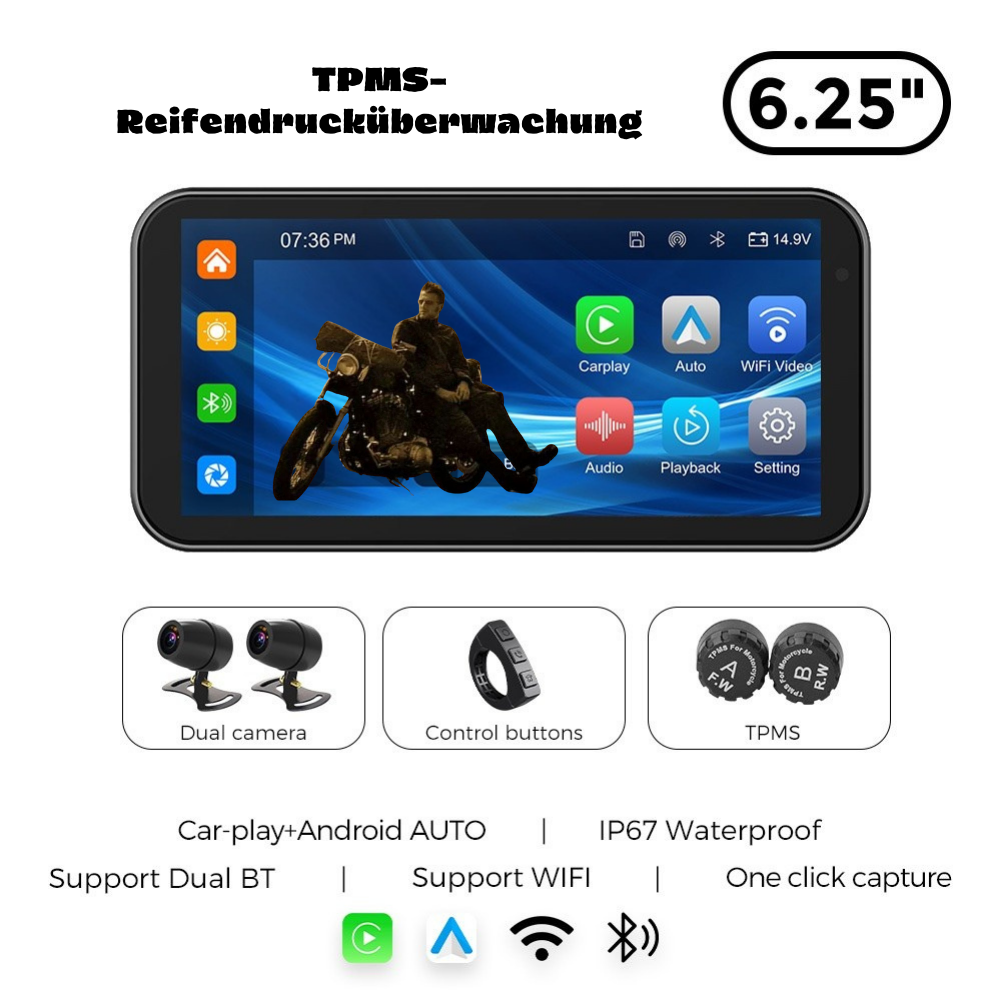 Navigations-und Kommunikations-Gerät für Motorradfahrer: TomoVision Ride