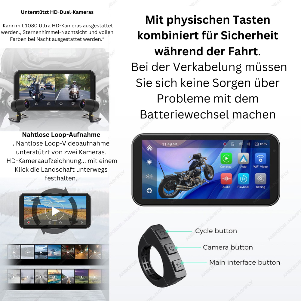 Navigations-und Kommunikations-Gerät für Motorradfahrer: TomoVision Ride