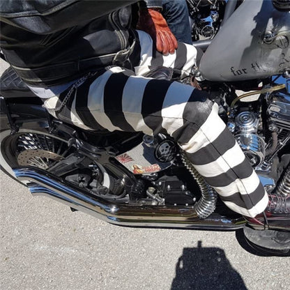 Outlaw Stripes – Biker Pants im Prison-Look